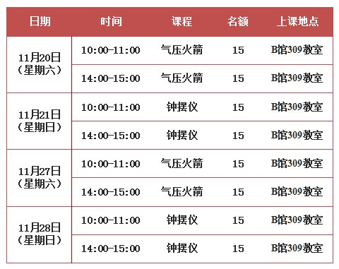 湖南省科学技术馆十一月周末科学营（报名入口 